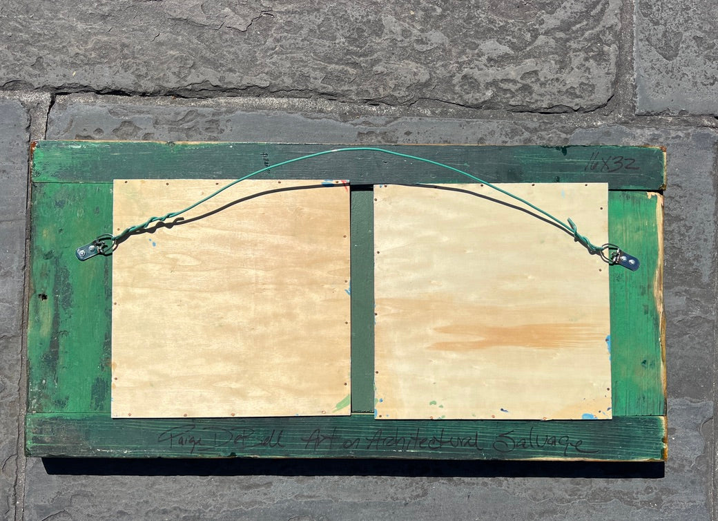 OYSTER SHELLS Original Painting by Paige DeBell on Architectural Salvage from New Orleans