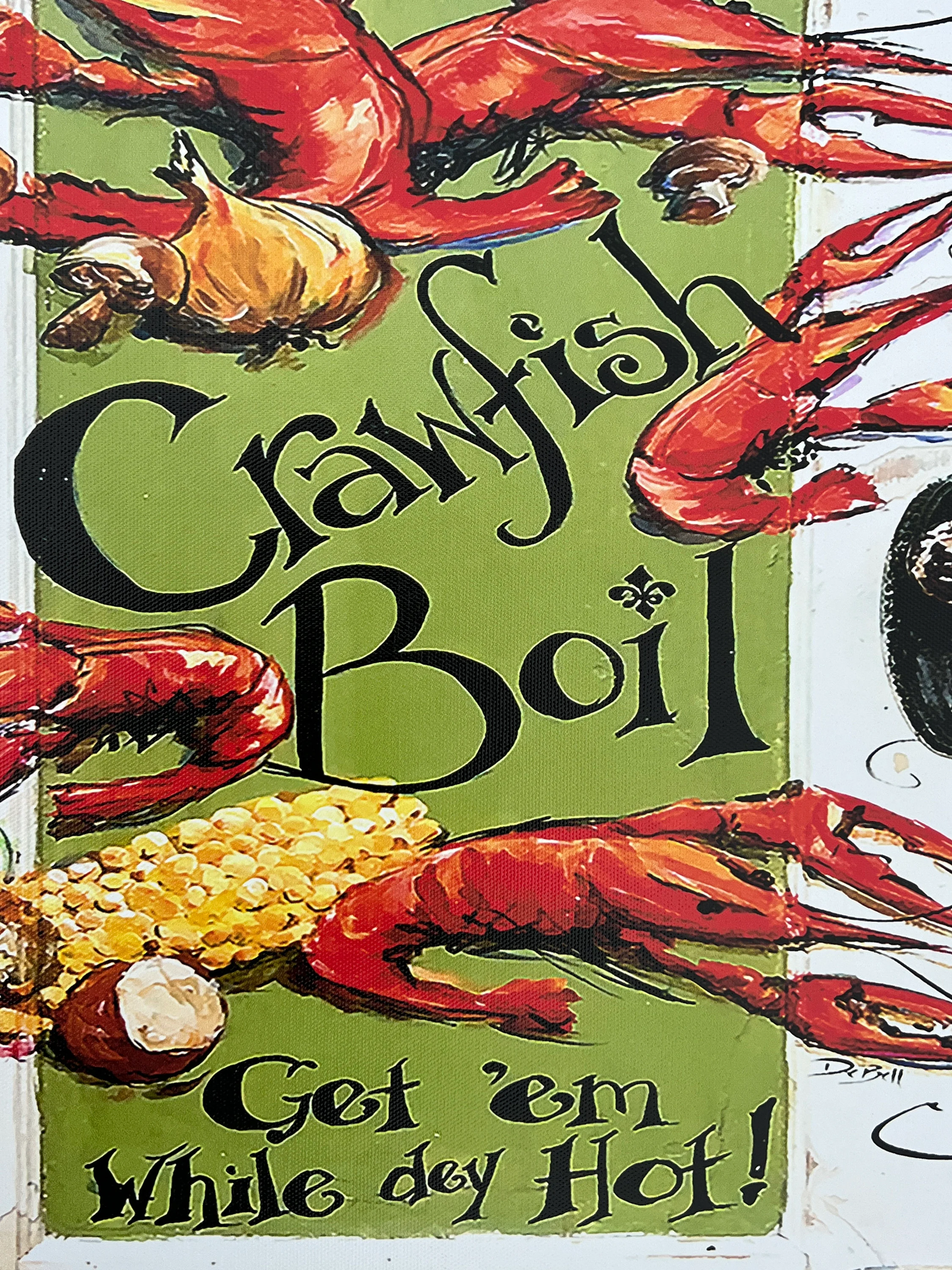 CRAWFISH BOIL Painting** Gallery Wrapped Giclee 16" x 20" ** New Orleans artist, Paige DeBell