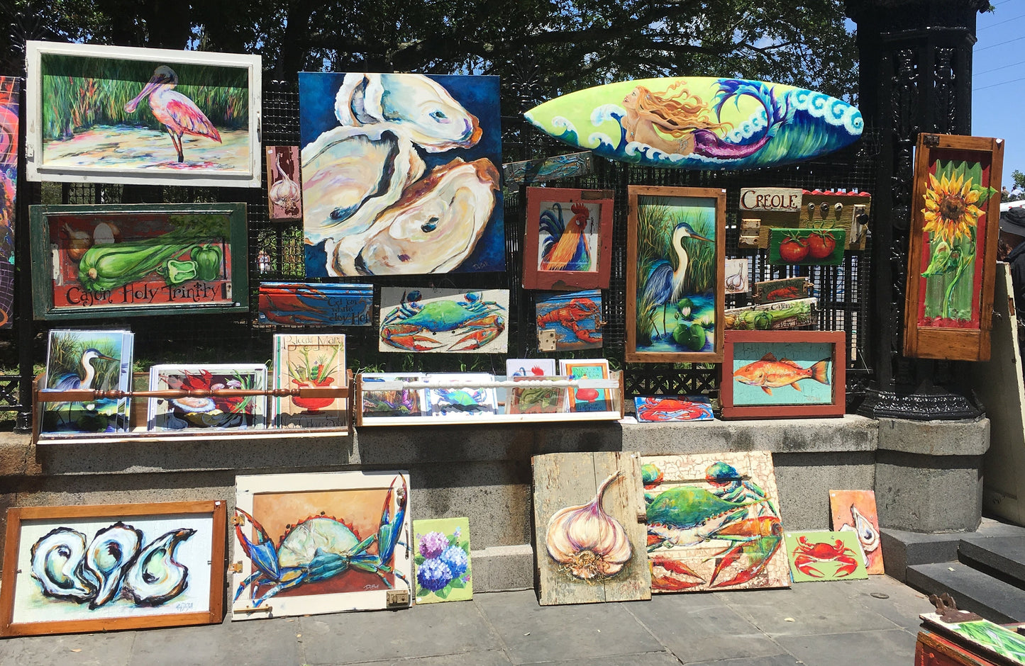 COLORFUL ROOSTER** 11" x14" Print of my Original Rooster painting New Orleans artist, Paige DeBell