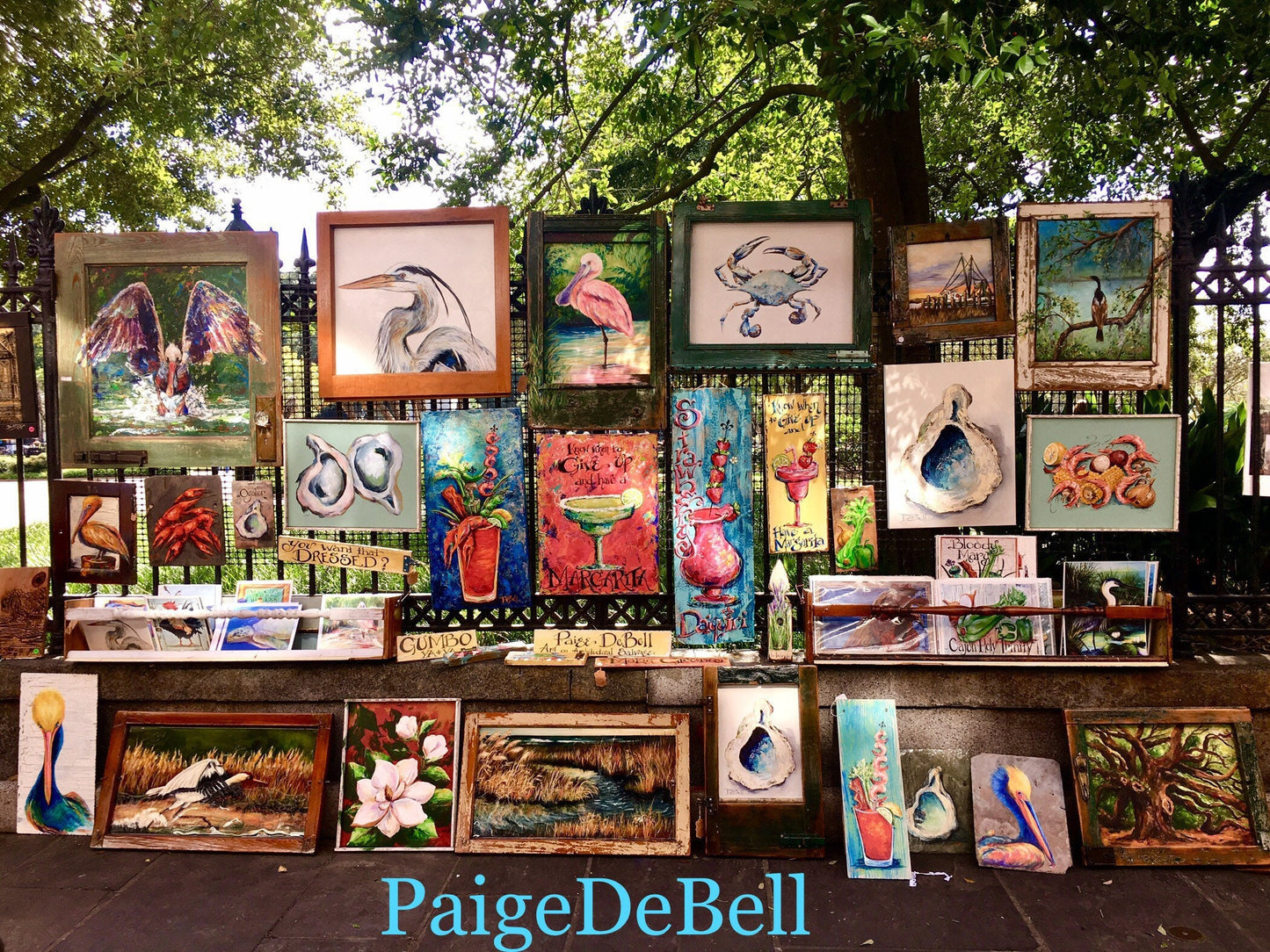 MANATEE FAMILY Original Painting on a Kartina Damaged Door by New Orleans artist, Paige DeBell** Fine Art Original Painting 21 x 31