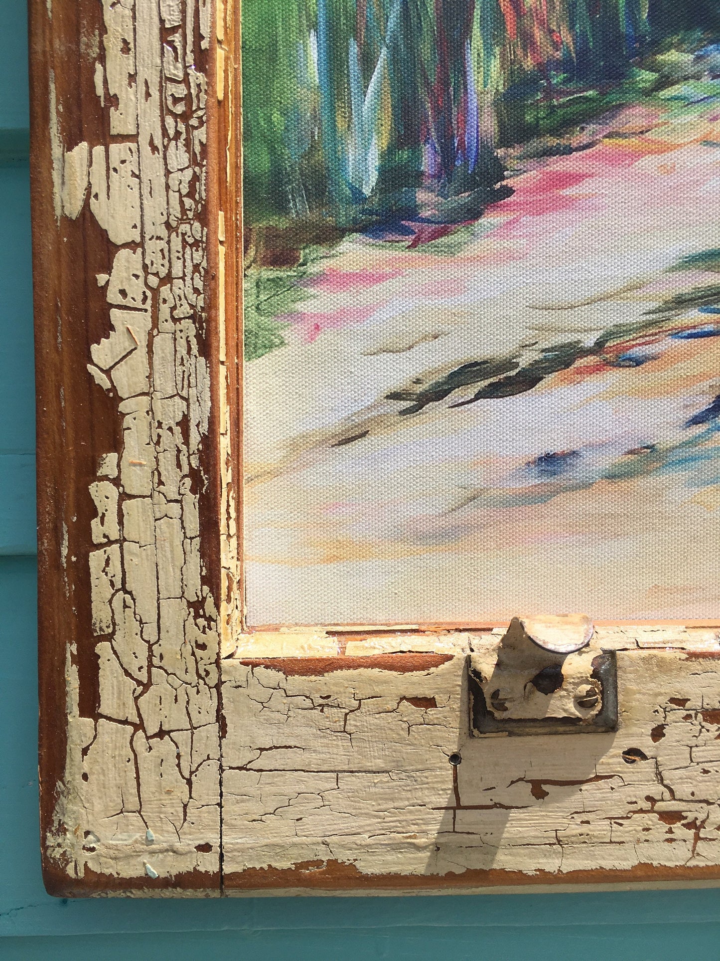 ROSEATE SPOONBILL PAINTING** Architectural Salvage Frame**Vintage Window Sash 20 x 24** Paige DeBell Fine Art