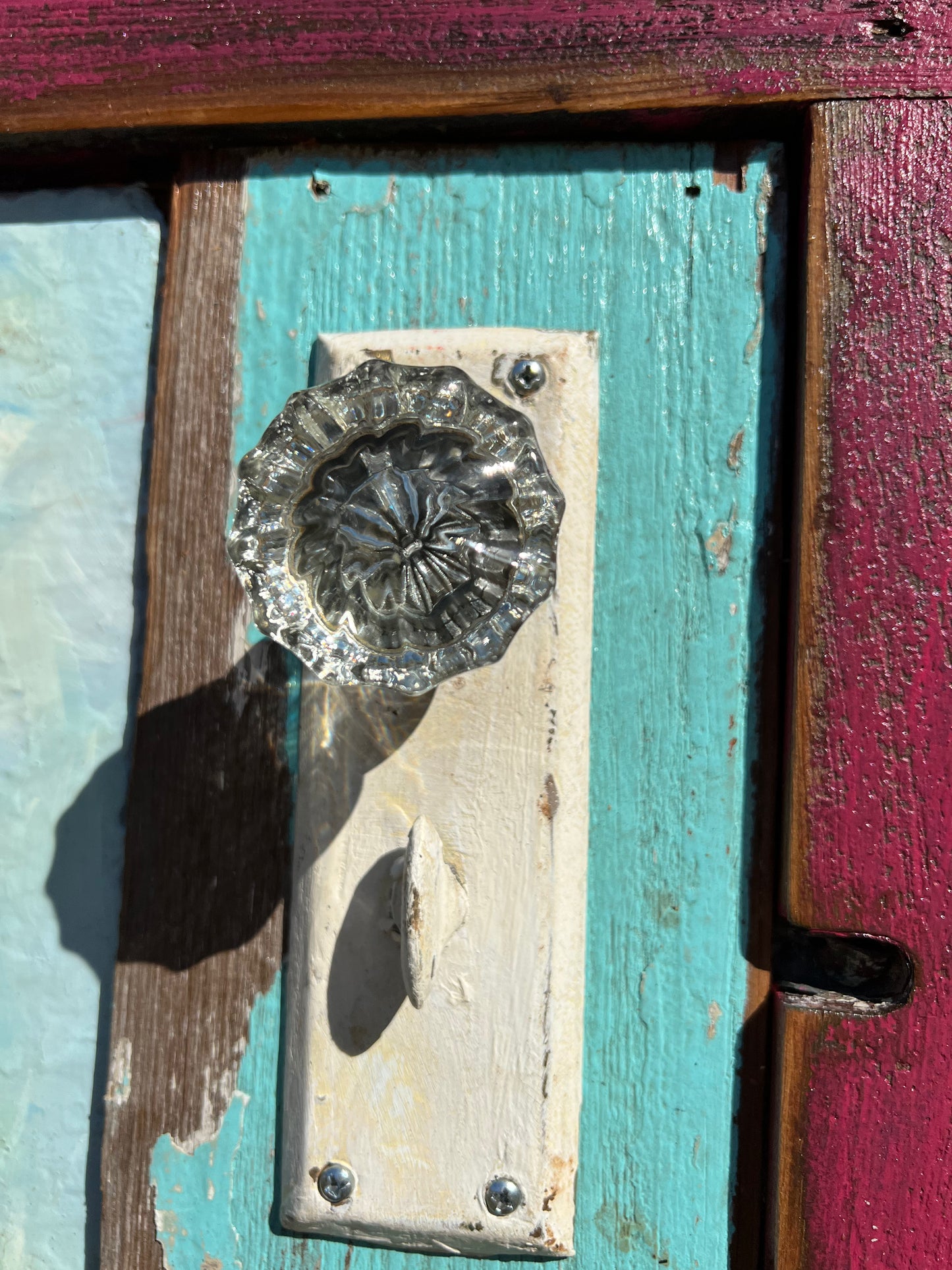 OYSTER SHELLS Painting on Architectural Salvage by New Orleans artist, Paige DeBell