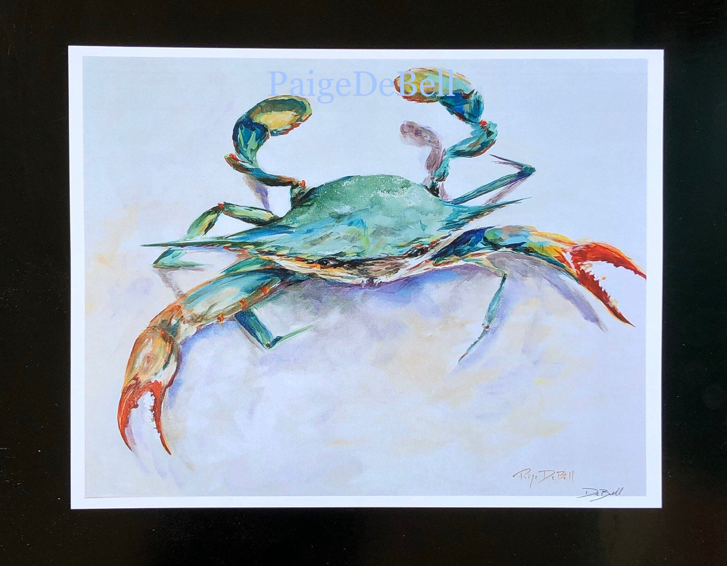 GRAND ISLE CRAB Painting** 11" x14" Print of my original Crab Painting by New Orleans artist, Paige DeBell