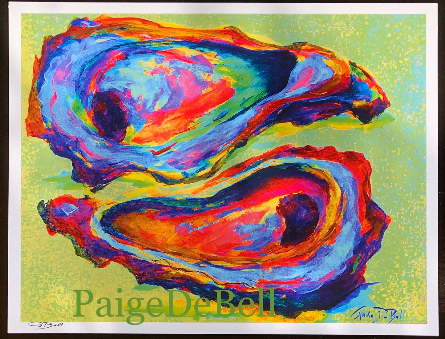 COLORFUL OYSTER PAINTING ** 11" x14" Print of my original painting by New Orleans artist, Paige DeBell