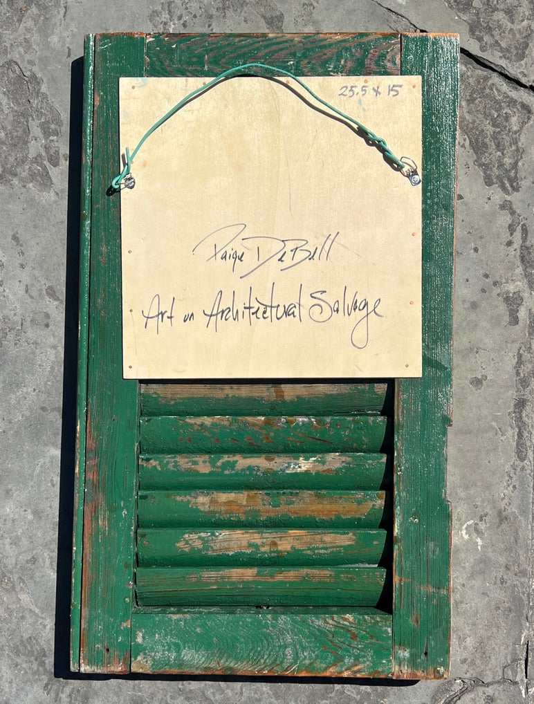 HUNGRY HERON ** Original Painting by Paige DeBell on a Reclaimed Shutter ** Architectural Salvage from New Orleans  View on Etsy Copy   Active