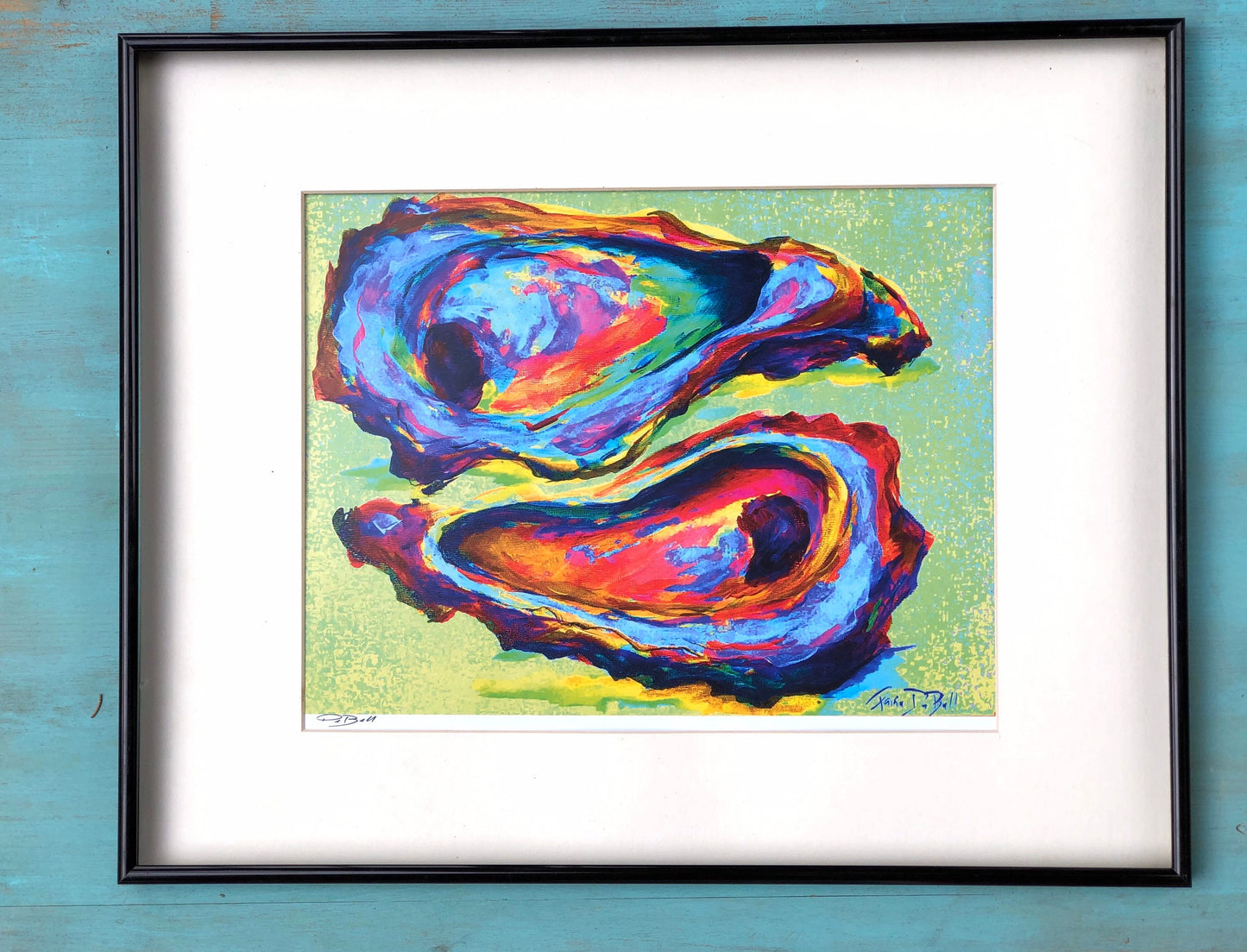 COLORFUL OYSTER PAINTING ** 11" x14" Print of my original painting by New Orleans artist, Paige DeBell