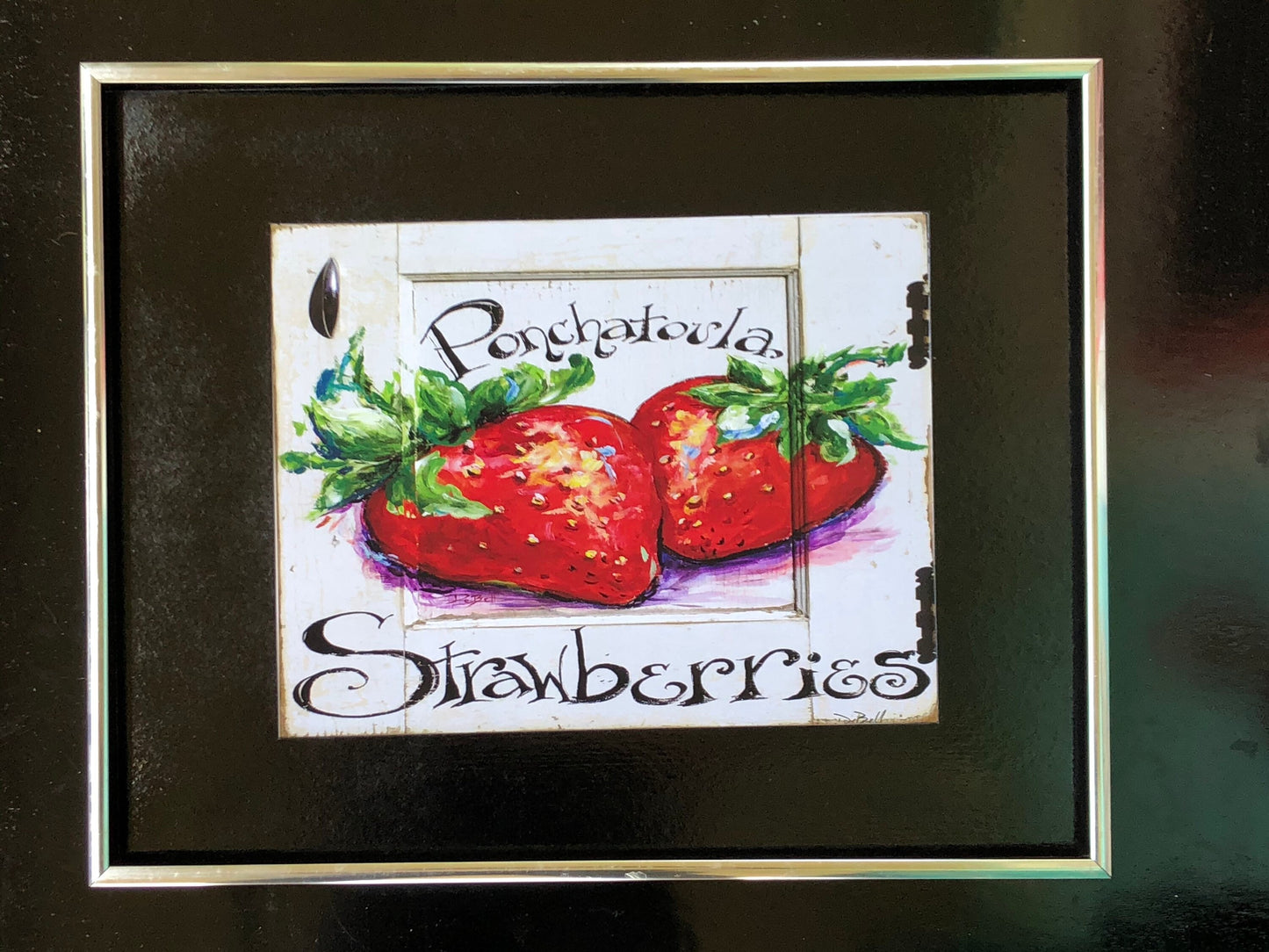 PONTCHATOULA STRAWBERRIES PAINTING on Architectural Salvage ** 11" x14" Print of my original painting by New Orleans artist, Paige DeBell