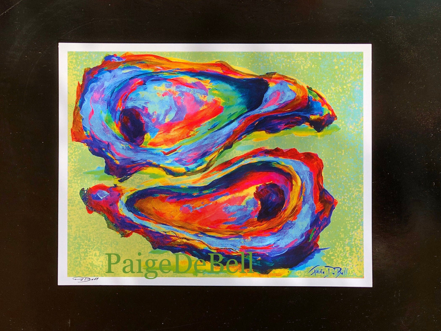 COLORFUL OYSTER PAINTING ** 11" x14" Print of my original painting by New Orleans artist, Paige DeBell