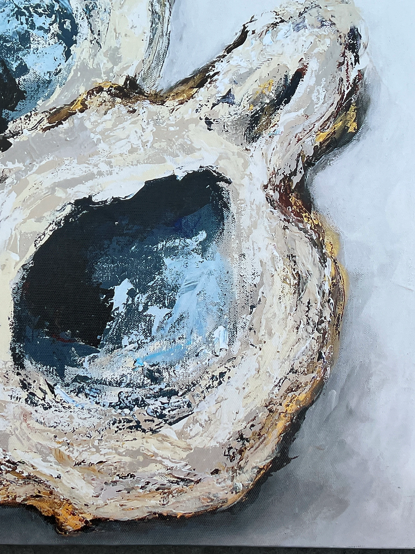 THREE OYSTER SHELLS**Gallery Wrapped Giclee 18" X 24" ** by Paige DeBell