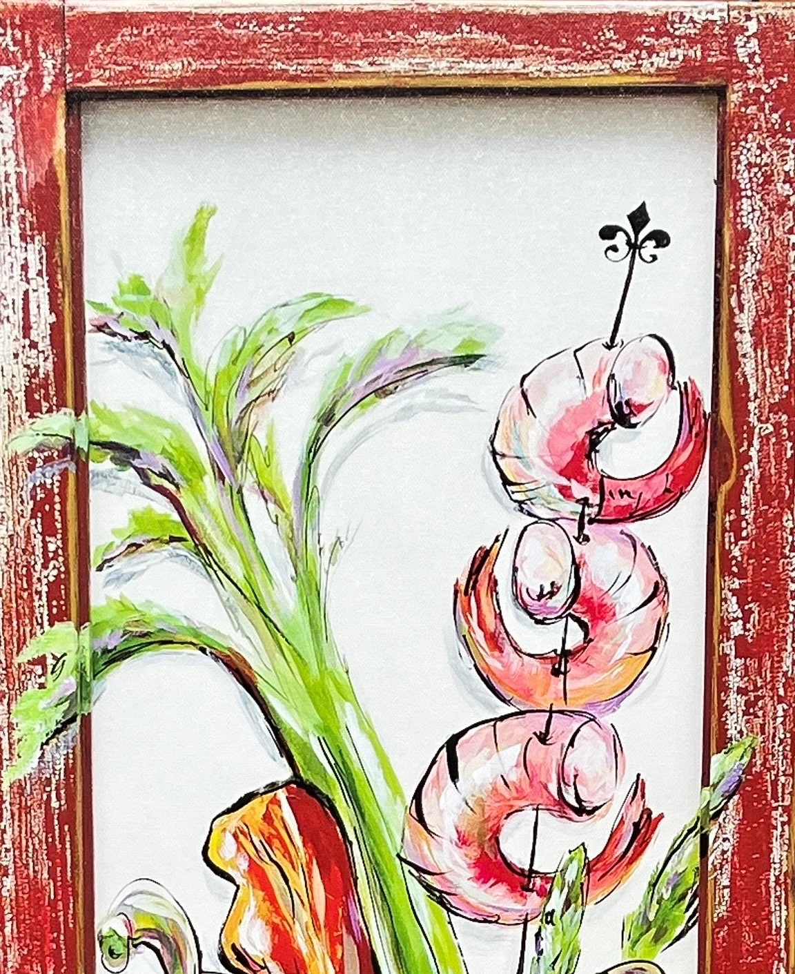 JAZZY BLOODY MARY Painting**Gallery Wrapped Giclee 12” x 36” **New Orleans artist, Paige DeBell