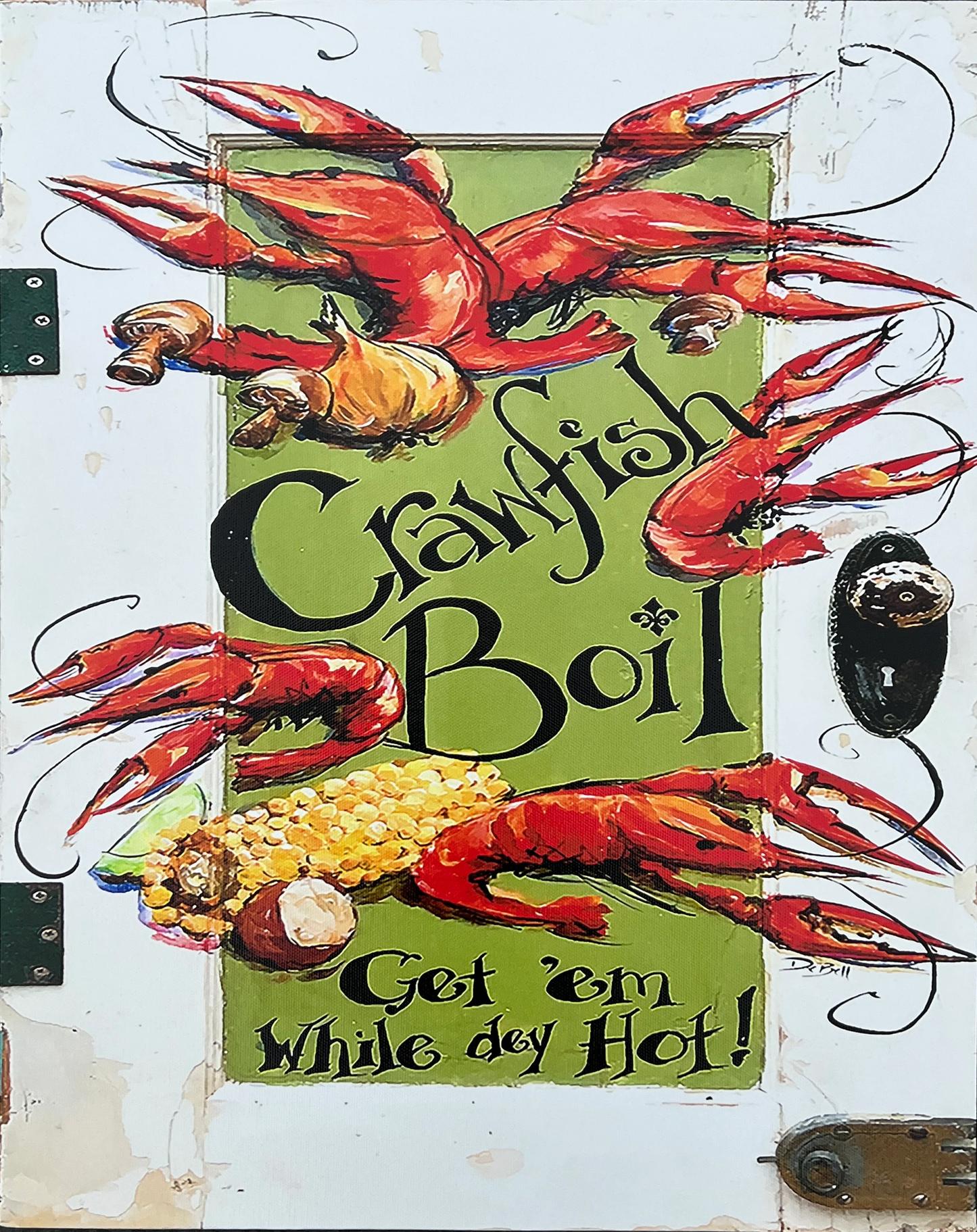 CRAWFISH BOIL Painting**  Gallery Wrapped Giclee 16" x 20" ** New Orleans artist, Paige DeBell