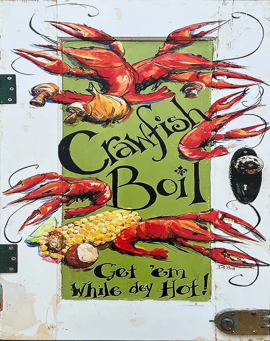 CRAWFISH BOIL Painting**Gallery Wrapped Giclee 20” x16" ** New Orleans artist,Paige DeBell