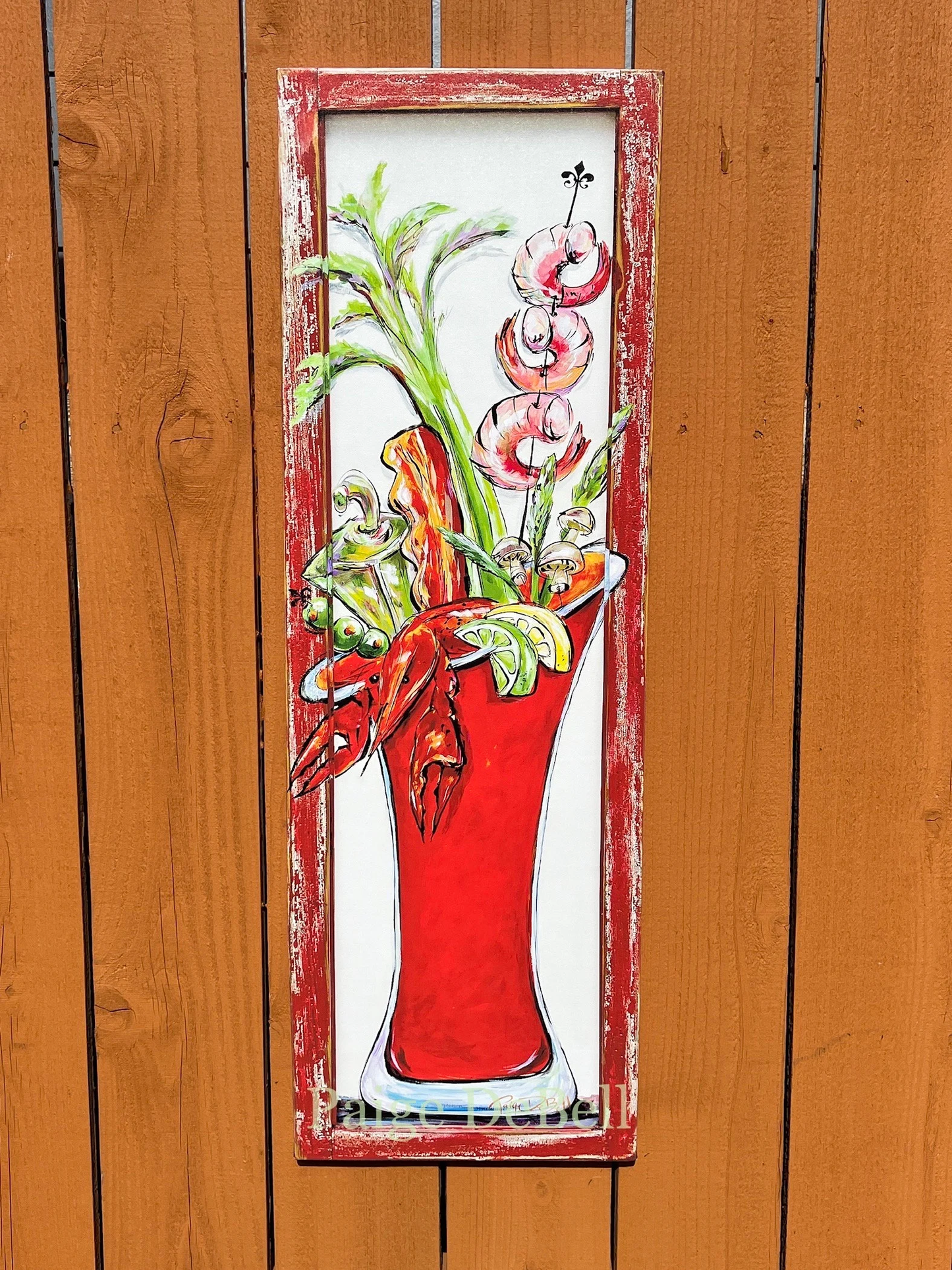 JAZZY BLOODY MARY Painting**Gallery Wrapped Giclee 12” x 36” **New Orleans artist, Paige DeBell