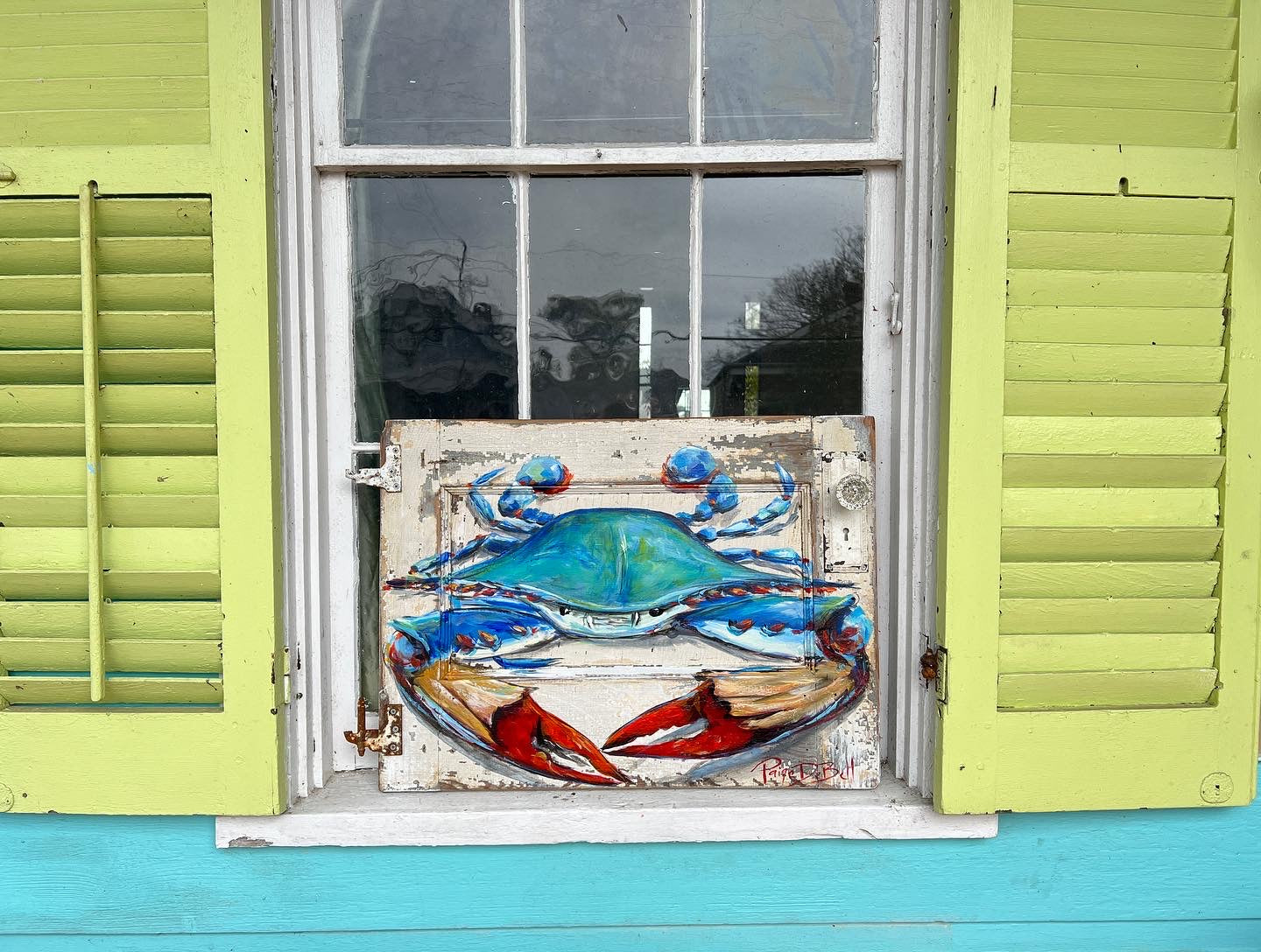 BLUE CRAB Painting** Big Mama Blue original Crab art**New Orleans artist Original CRAB painting****22” x 29”