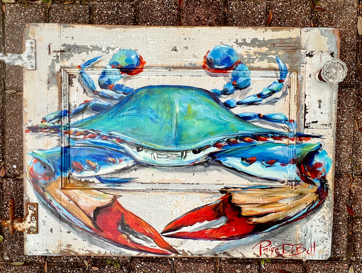 BLUE CRAB Painting** Big Mama Blue original Crab art**New Orleans artist Original CRAB painting****22” x 29”