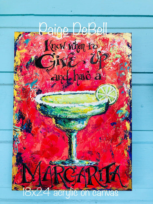 HAVE A MARGARITA Original painting by New Orleans artist Paige DeBell.