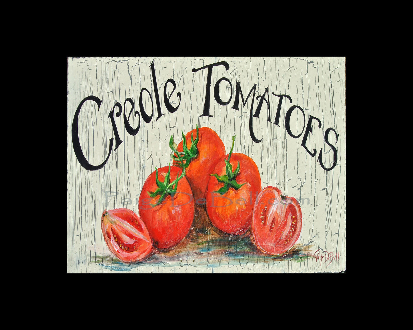 CREOLE TOMATOES ** 11" x14" Print of my original painting by New Orleans artist, Paige DeBell on Architectural Salvage