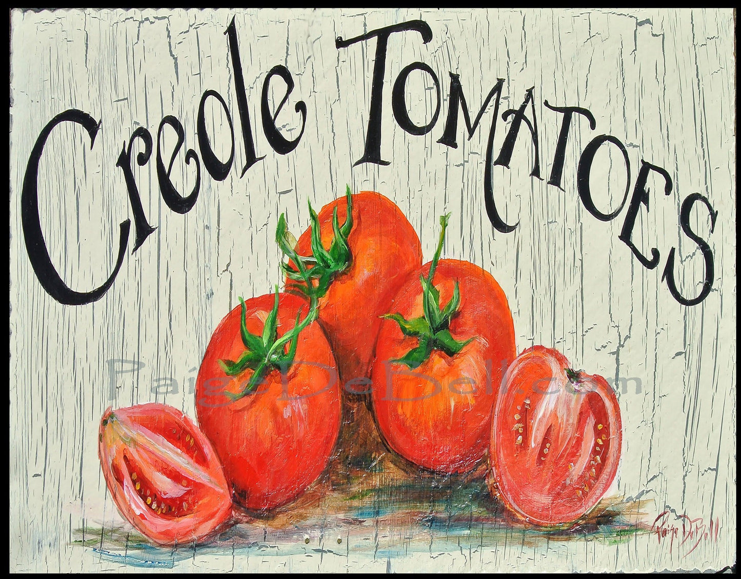 CREOLE TOMATOES ** 11" x14" Print of my original painting by New Orleans artist, Paige DeBell on Architectural Salvage
