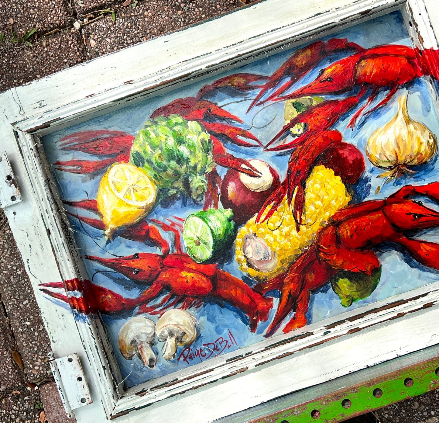 CRAWFISH BOIL Painting** Crawfish art**New Orleans artist Original Crawfish painting**20x24”