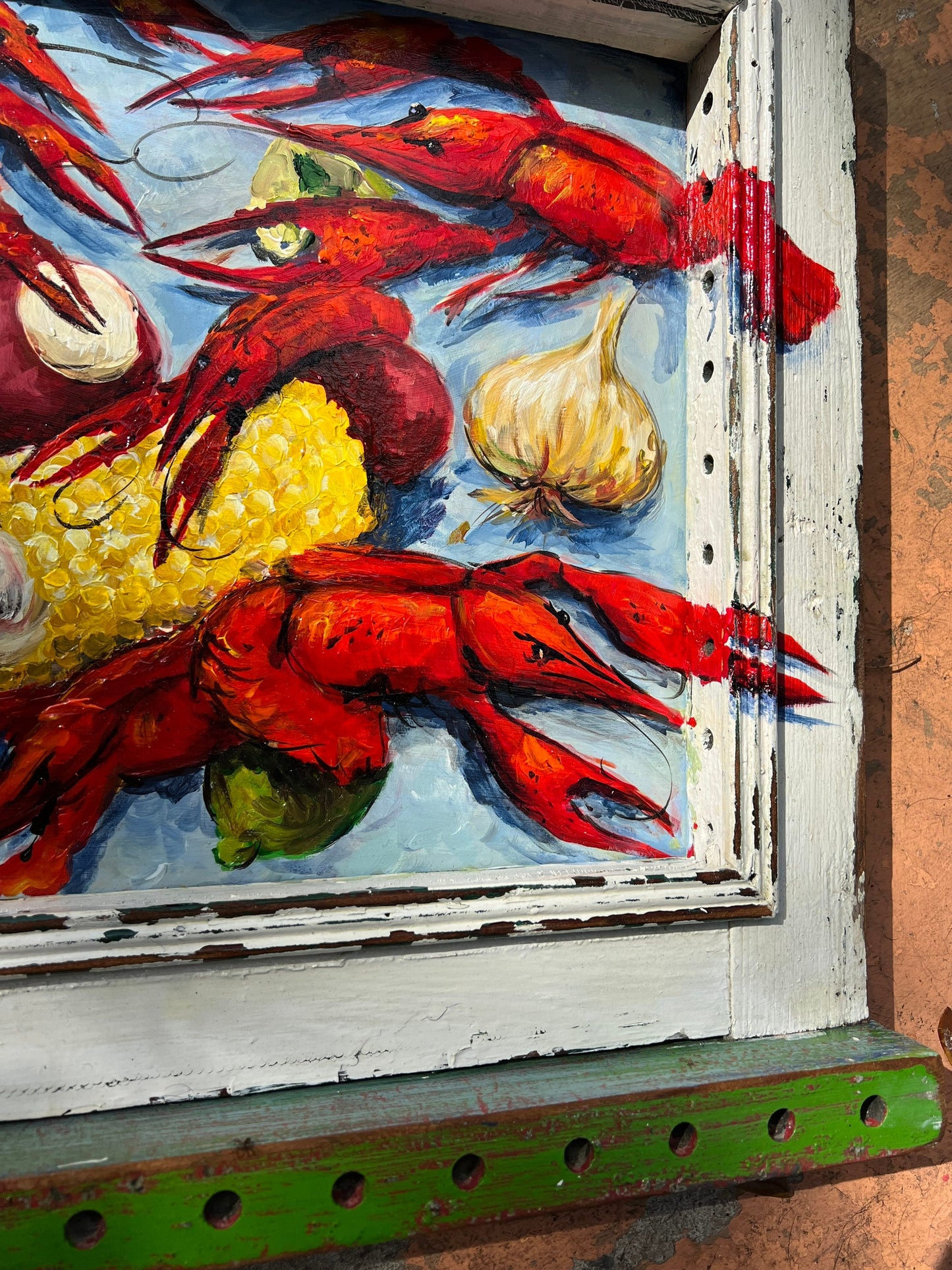 CRAWFISH BOIL Painting** Crawfish art**New Orleans artist Original Crawfish painting**20x24”