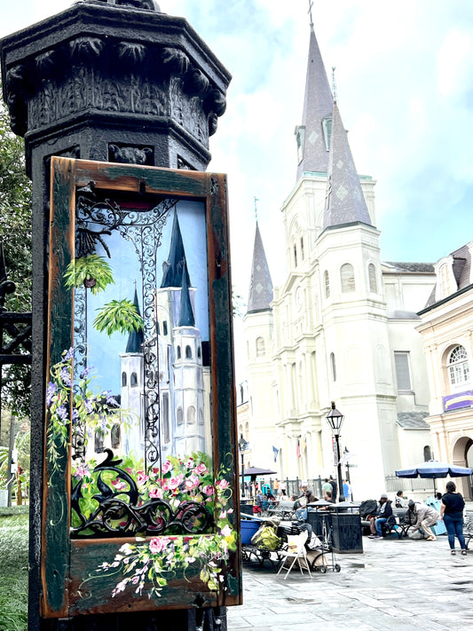 St. Louis Cathedral “View from the Balcony” Original Painting by Paige DeBell